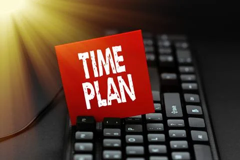 Conceptual caption Time Plan. Concept meaning a system for paying for goods by Fotos Stock