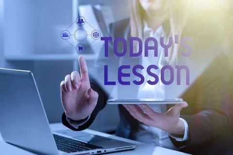 Conceptual caption Today'S Lesson, Internet Concept ask assigned for individu Stock Photos