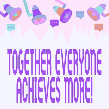 Conceptual caption Together Everyone Achieves More. Business showcase Members Stock Illustration
