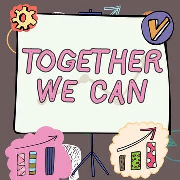 Conceptual caption Together We Canunity can makes everything possible One Stock Illustration