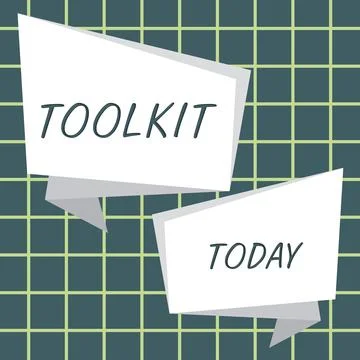 Conceptual caption Toolkit. Business concept set of tools kept in a bag or box Ilustración de archivo