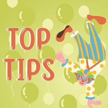 Conceptual caption Top Tips. Conceptual photo a small but particularly useful Stock Illustration