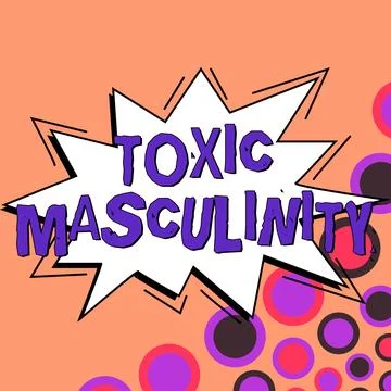 Conceptual caption Toxic Masculinity. Concept meaning describes narrow Stock Illustration