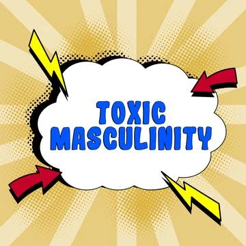 Conceptual caption Toxic Masculinity. Conceptual photo describes narrow Stock Illustration