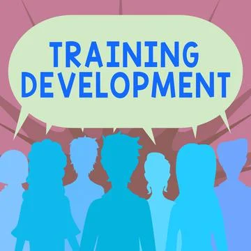 Conceptual caption Training Development. Business idea Learn and Expand skills Illustrazione stock