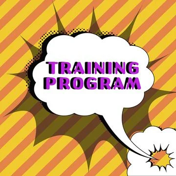 Conceptual caption Training Program. Word for a list of things to be checked or Stockillustratie