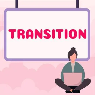 Conceptual caption Transition. Internet Concept a dramatic or sweeping Illustrazione stock