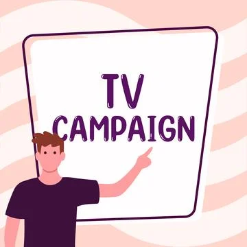 Conceptual caption Tv Campaign. Internet Concept Television programming produced イラスト素材