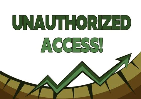 Conceptual caption Unauthorized Access. Business showcase use of a computer or Illustrazione stock
