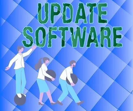 Conceptual caption Update Software. Business concept replacing program with a Ilustración de archivo