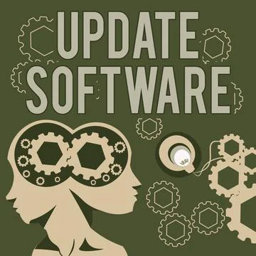 Conceptual caption Update Software. Business idea replacing program with a newer イラスト素材