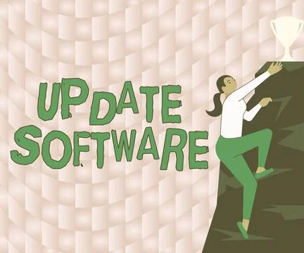 Conceptual caption Update Software. Business idea replacing program with a newer Stock Illustration