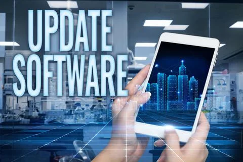 Conceptual caption Update Software. Business concept replacing program with a 스톡 사진
