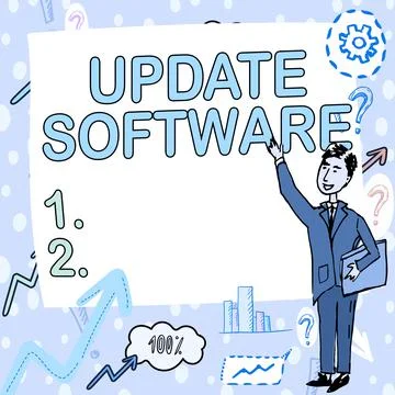Conceptual caption Update Software. Concept meaning replacing program with a Ilustración de archivo