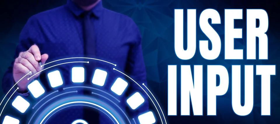 Conceptual caption User Input. Business overview Any information or data that is 스톡 사진