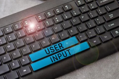 Conceptual caption User Input. Business idea Any information or data that is 스톡 사진