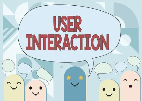 Conceptual caption User Interaction. Internet Concept the conduit between human Illustrazione stock