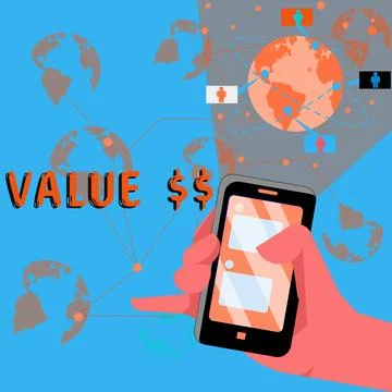 Conceptual caption Value . Internet Concept the worth of the process id of the Stock Illustration