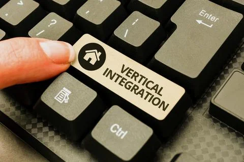 Conceptual caption Vertical Integration. Internet Concept Merger of companies at Foto stock