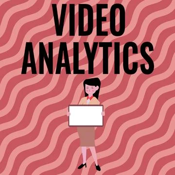 Conceptual caption Video Analytics. Business concept analyzing video to detect Stock Illustration