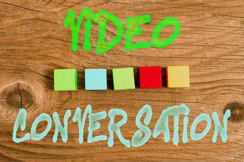 Conceptual caption Video Conversation. Concept meaning Communicating visually 写真素材