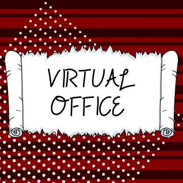 Conceptual caption Virtual Office. Concept meaning Mobile work-environment Stockillustratie