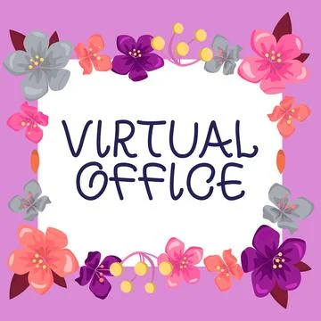 Conceptual caption Virtual Office. Internet Concept Mobile work-environment 스톡 일러스트