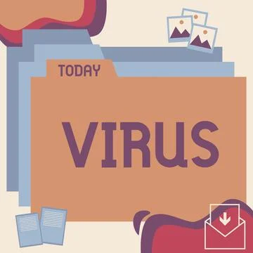 Conceptual caption Virus. Business idea infective agent that consists nucleic Illustrazione stock