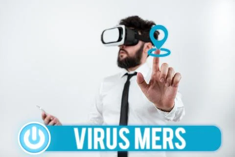 Conceptual caption Virus Mers. Internet Concept viral respiratory illness that Stock Photos