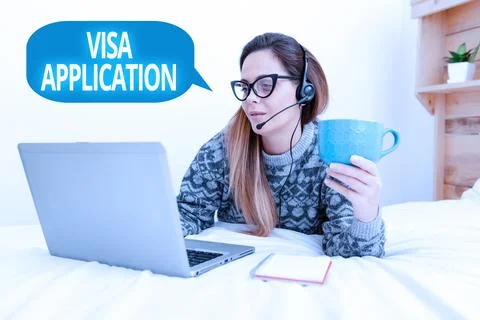 Conceptual caption Visa Application. Business overview an process of getting an Stock Photos