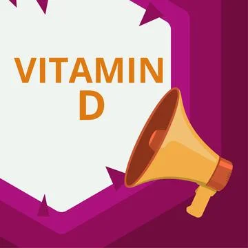Conceptual caption Vitamin D. Concept meaning Nutrient responsible for Stock Illustration
