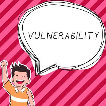 Conceptual caption Vulnerability. Business concept State of being exposed to the Stock Illustration
