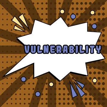 Conceptual caption Vulnerability. Business idea State of being exposed to the Illustrazione stock