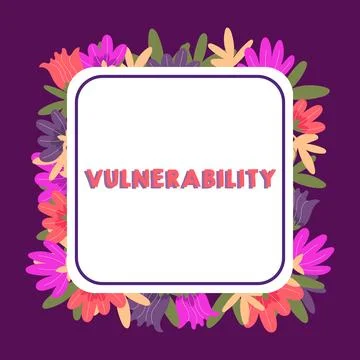 Conceptual caption Vulnerability. Internet Concept State of being exposed to the Stock Illustration