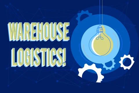 Conceptual caption Warehouse Logistics. Business idea flow of both physical Stock Illustration