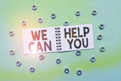 Conceptual caption We Can Help You. Business showcase Support Assistance Stock Photos