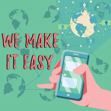 Conceptual caption We Make It Easy. Business idea Offering solutions Illustrazione stock