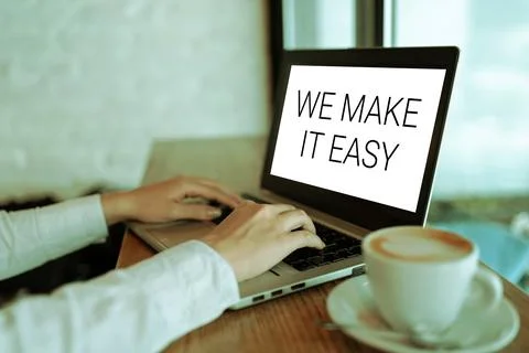Conceptual caption We Make It Easy. Business concept Offering solutions Stock Photos