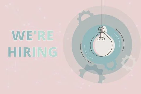Conceptual caption We Re Hiring. Word Written on process of reviewing Stock Illustration