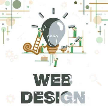 Conceptual caption Web Design. Concept meaning website creation which includes Stock-Illustration