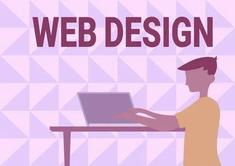 Conceptual caption Web Design. Conceptual photo Website development Designing イラスト素材