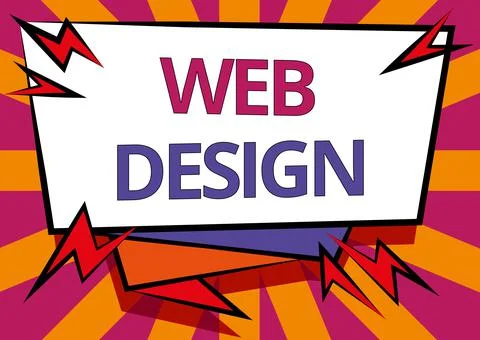 Conceptual caption Web Design. Word Written on website creation which includes Illustrazione stock