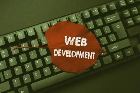 Conceptual caption Web Development. Internet Concept work involved in developing Stock Photos