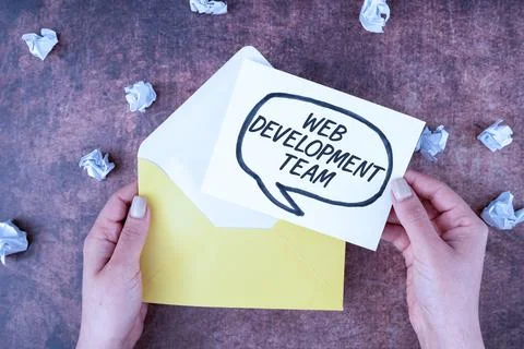 Conceptual caption Web Development Team. Concept meaning in control of all the 스톡 사진