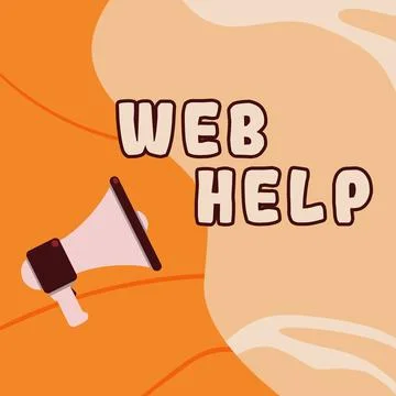 Conceptual caption Web Help. Business idea procedural or reference information Stock Illustration