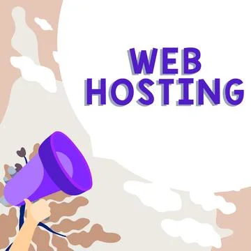 Conceptual caption Web Hosting. Business idea The activity of providing storage Stock Illustration