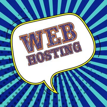 Conceptual caption Web Hosting. Business idea The activity of providing storage Stock Illustration