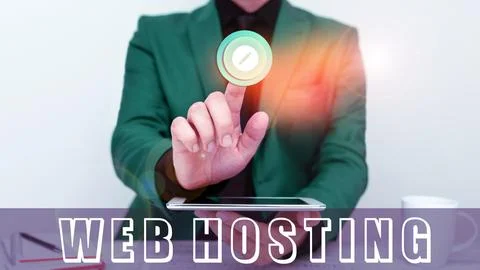 Conceptual caption Web Hosting. Internet Concept The activity of providing Stock Photos