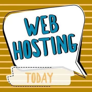 Conceptual caption Web Hosting. Word for The activity of providing storage space Stock Illustration