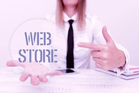 Conceptual caption Web Store. Business concept consumers directly buy goods or Foto stock